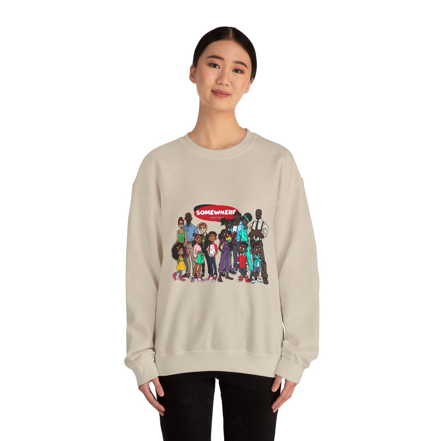 Somewhere in Between™ Unisex Crewneck Sweatshirt – “Family Gathering” Edition